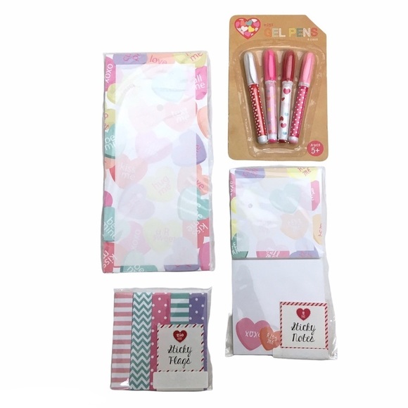 Valentine’s Planner Kit Stationery Set List Pad Sticky Notes Page Flags Gel Pens - Picture 1 of 5